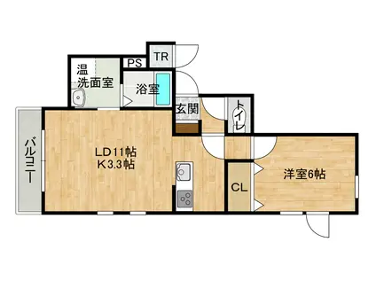 ラグナ・ガーデンIII(1LDK/1階)の間取り写真