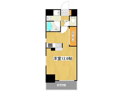 プラウディア上之園(ワンルーム/3階)の間取り写真