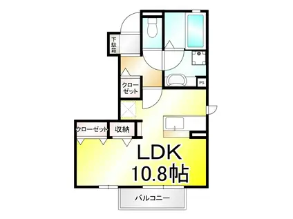 グラン・アイール(1K/1階)の間取り写真