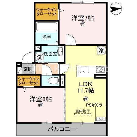 SINCERITE(2LDK/3階)の間取り写真