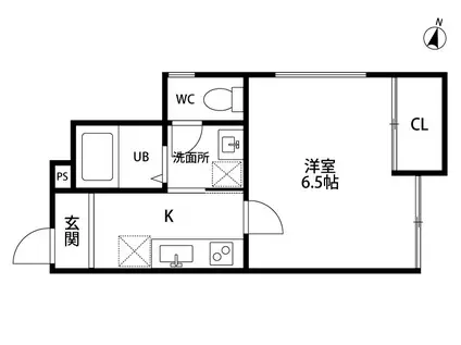 ライフワン・ホープ(1K/1階)の間取り写真