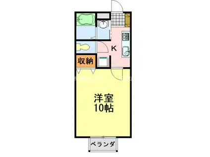 プラシス(1K/1階)の間取り写真