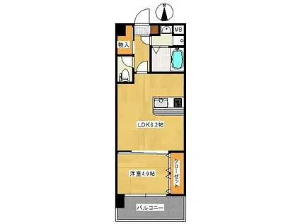 ビクトワール歯大前(1LDK/5階)の間取り写真