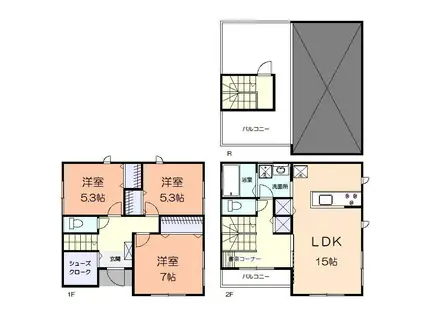 アムール・NS(3LDK/1階)の間取り写真