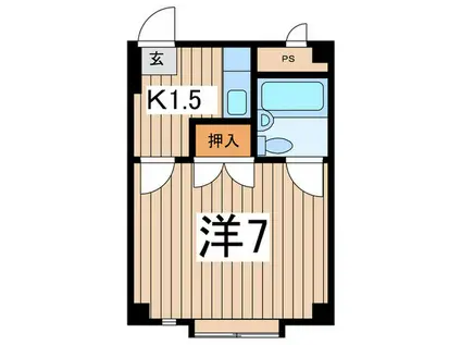 リバティハウス(1K/3階)の間取り写真