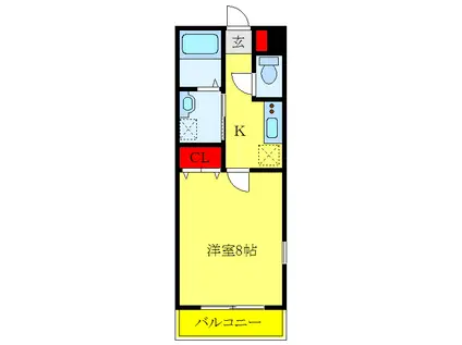 プレジール(1K/2階)の間取り写真