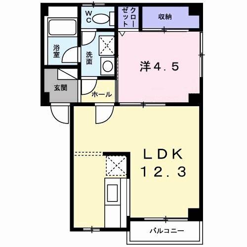 フオレスタ(1LDK/2階)の間取り写真