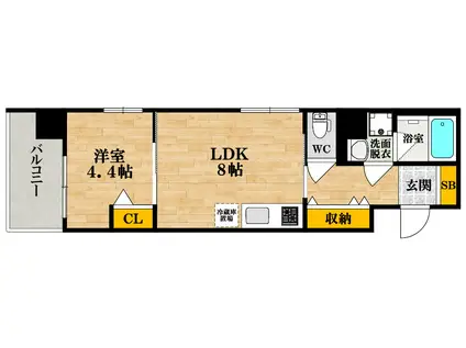 ふぁみーゆ夕陽ケ丘(1LDK/2階)の間取り写真