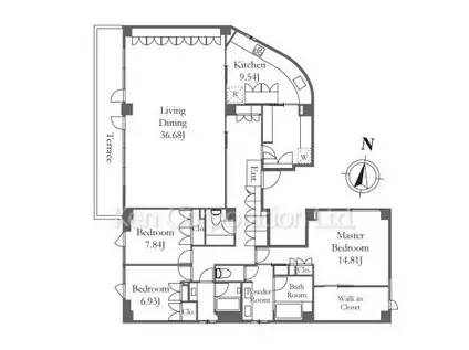 マナー元麻布(3LDK/3階)の間取り写真