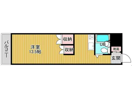 ジョイフル古賀(1K/2階)の間取り写真