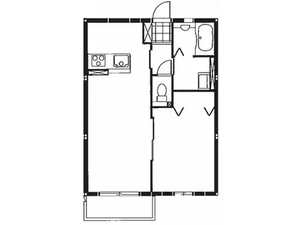 グリーンタウンII(1LDK/1階)の間取り写真