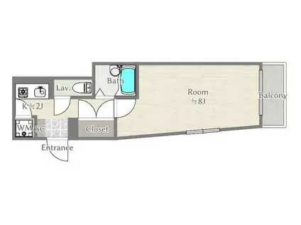 ブルーム学芸大学II(1K/4階)の間取り写真