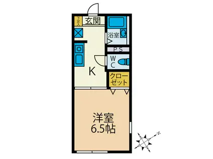 リヴェール(1K/1階)の間取り写真