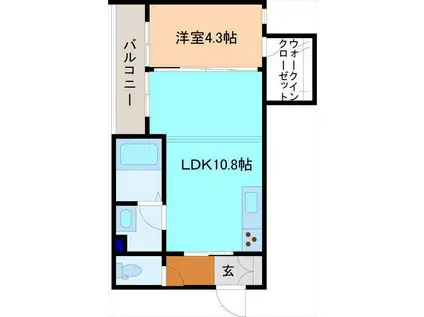 本町倶楽部II(1LDK/2階)の間取り写真
