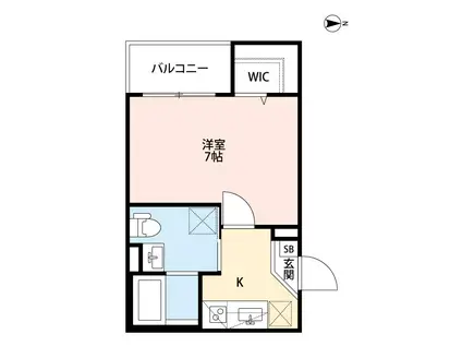 ウィレッツ ソノダ(1K/2階)の間取り写真