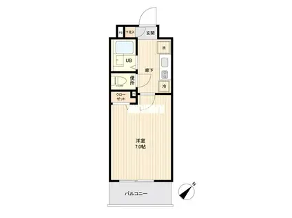 ザ・レジデンス行徳II(1K/2階)の間取り写真