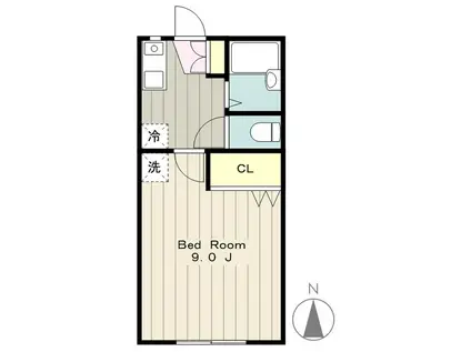 リーベボーヌング(1K/2階)の間取り写真