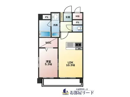 ソフィア21新合川(1LDK/5階)の間取り写真