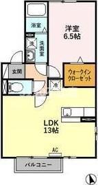 グリーンハイム(1LDK/2階)の間取り写真