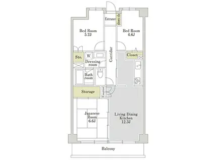 アーバンパーク三ツ池公園E棟(3LDK/3階)の間取り写真