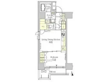 パークアクシス秋葉原イースト(1LDK/6階)の間取り写真