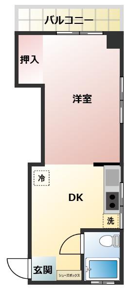 第3柳ビル(1DK/1階)の間取り写真