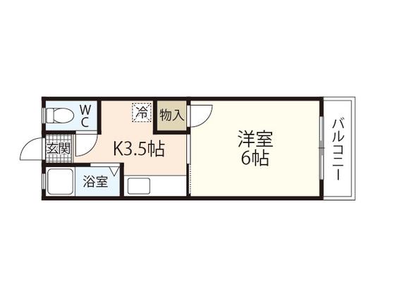アバカス堀尾荘(1K/2階)の間取り写真