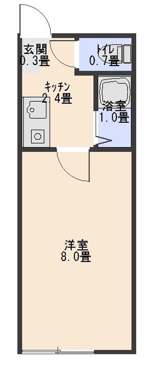美川アパート(1K/2階)の間取り写真