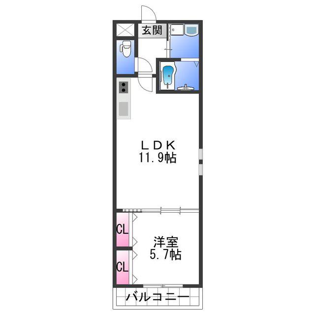 フジパレス和歌山太田I番館(1LDK/1階)の間取り写真