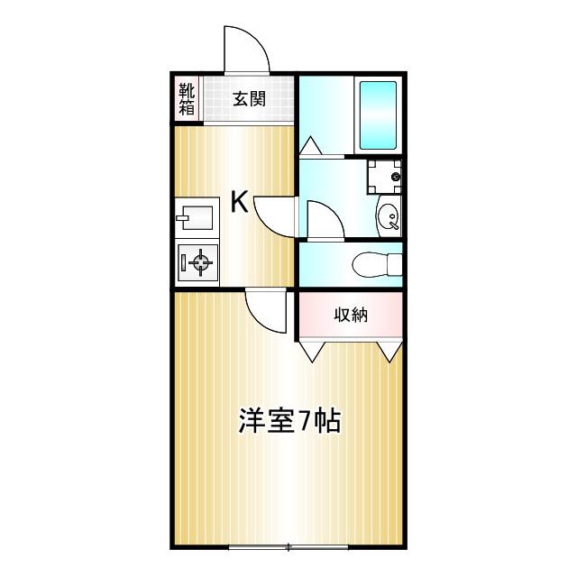 QUATREARAI(1K/1階)の間取り写真