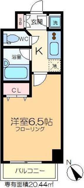 フォレシティ門前仲町(1K/7階)の間取り写真
