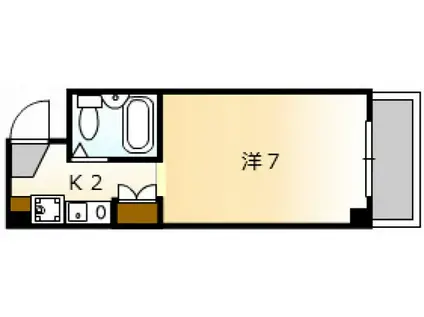 クリエーション中広(1K/2階)の間取り写真