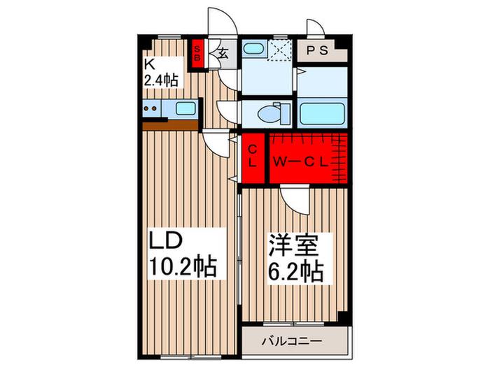 クレールIII(1LDK/3階)の間取り写真