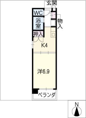グレイス滝ノ水(1K/1階)の間取り写真