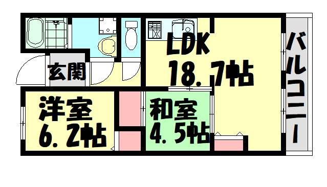 雅マンション(2LDK/2階)の間取り写真