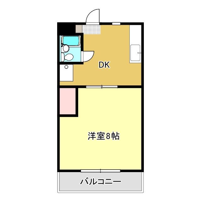 グランドールあさひ(1DK/3階)の間取り写真