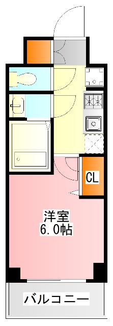 エステムコート立川ノースプレミア(1K/6階)の間取り写真