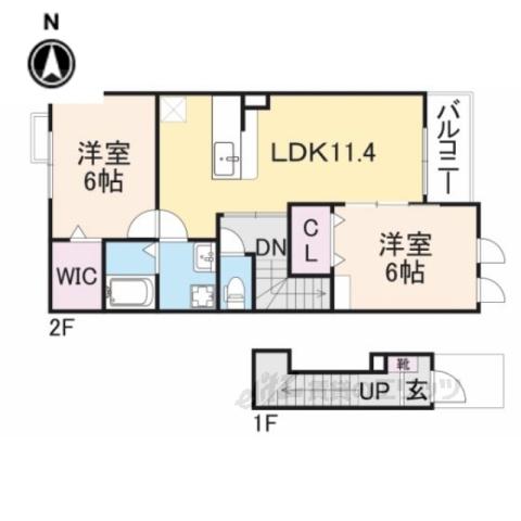 ノイ・エルンテ(2LDK/2階)の間取り写真
