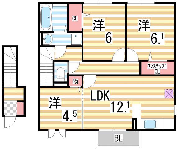 プリマベーラ(3LDK/2階)の間取り写真
