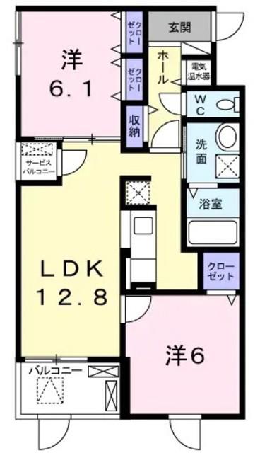 アクヘドール カーサ(2LDK/1階)の間取り写真