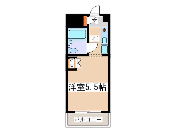 ミラドール生田(1K/5階)の間取り写真