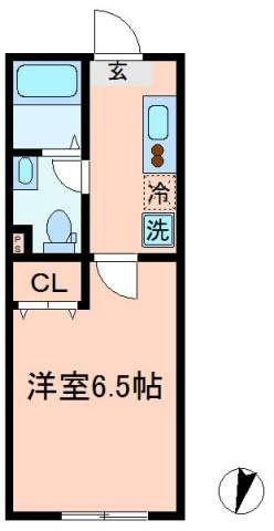 フェリシア横濱希望ヶ丘(1K/2階)の間取り写真