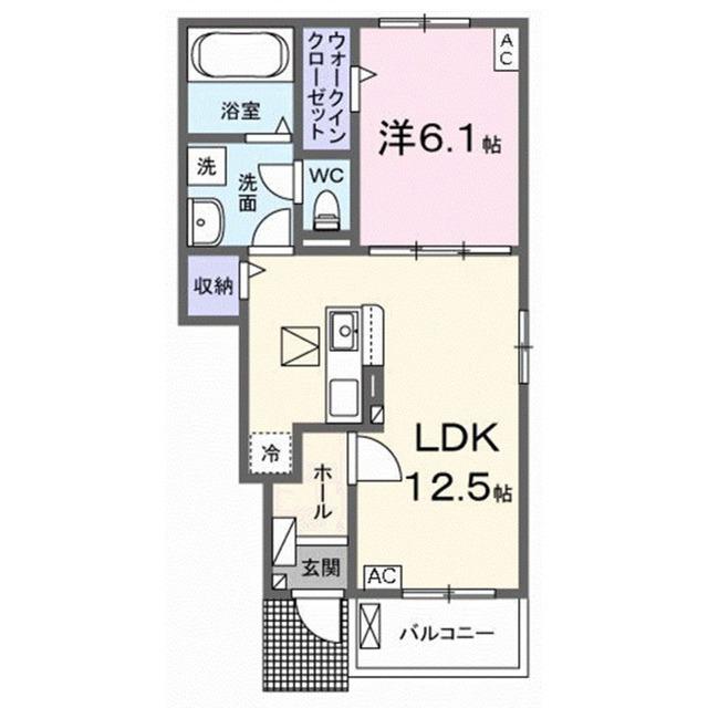ル シエル(1LDK/1階)の間取り写真