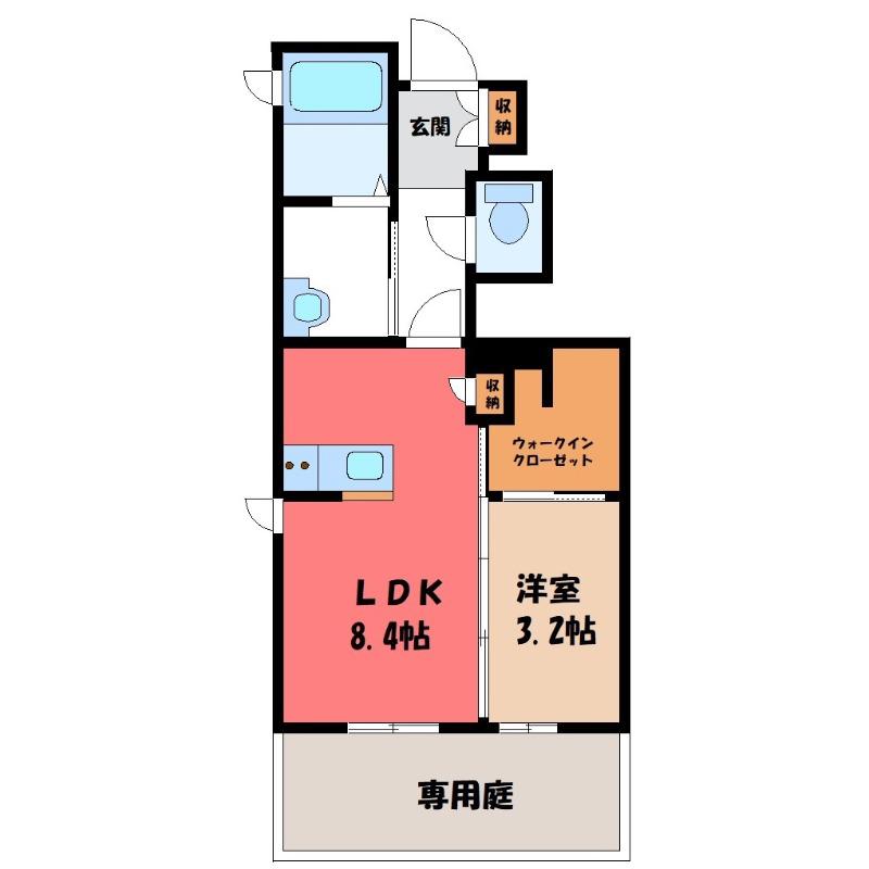 サンファンII(1LDK/1階)の間取り写真