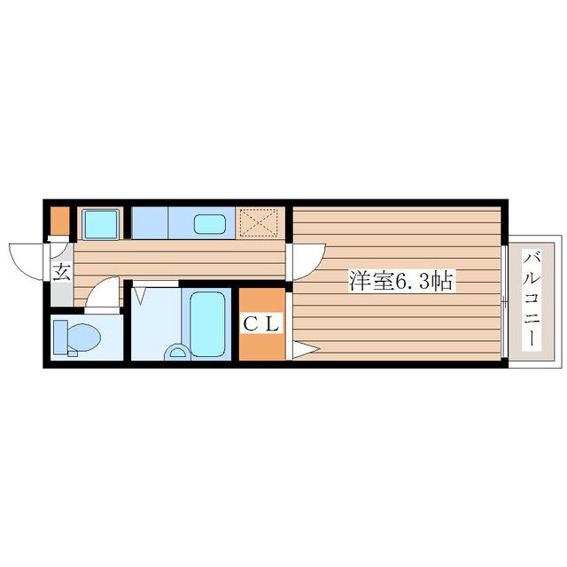 フレール台原(1K/1階)の間取り写真