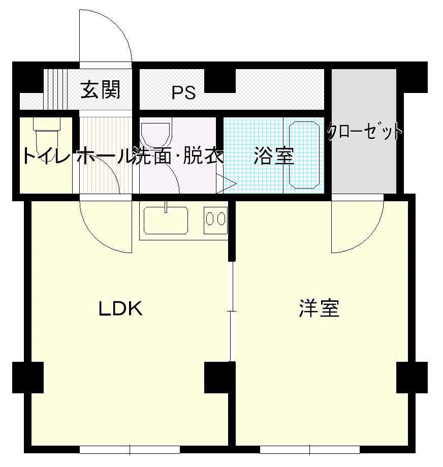 メゾン・シェール(1LDK/4階)の間取り写真