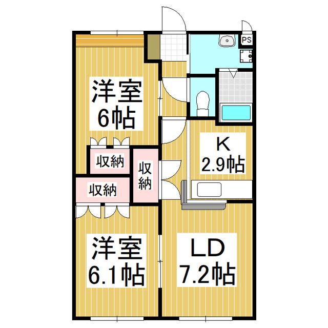 フォンテーヌ(2LDK/1階)の間取り写真
