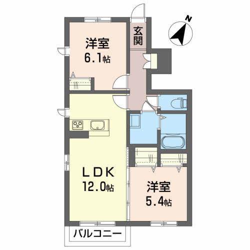 アグリカーサT(2LDK/1階)の間取り写真