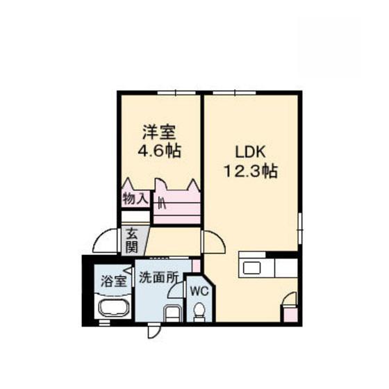 ドリームガーデン・S(1LDK/1階)の間取り写真