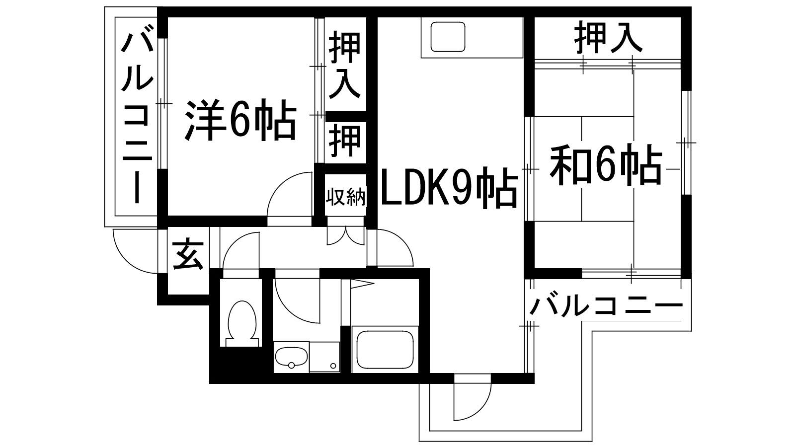 セレノ壱番館(2LDK/3階)の間取り写真